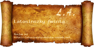 Latosinszky Aminta névjegykártya
